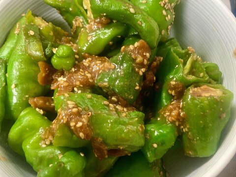 分量簡単なししとうの梅味噌炒め